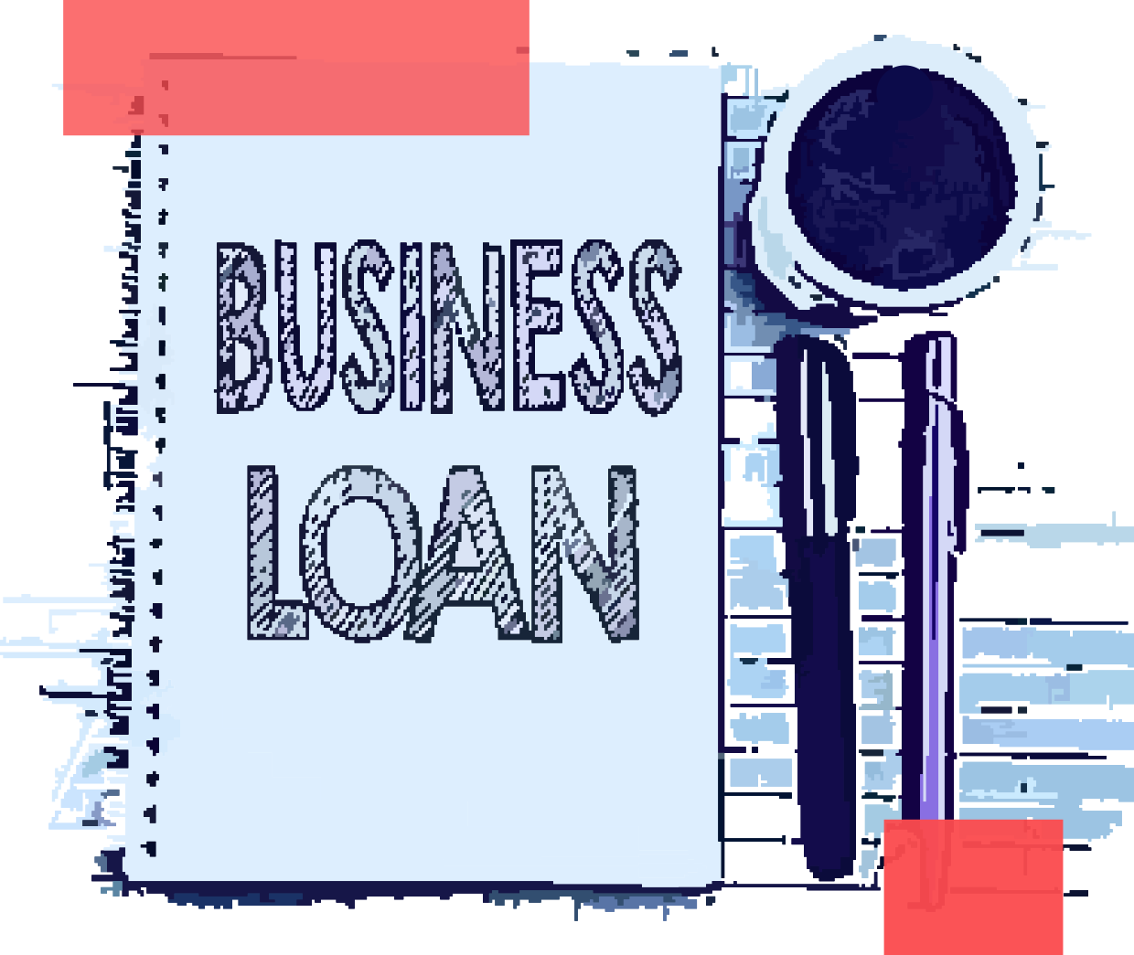 business loan on notepad